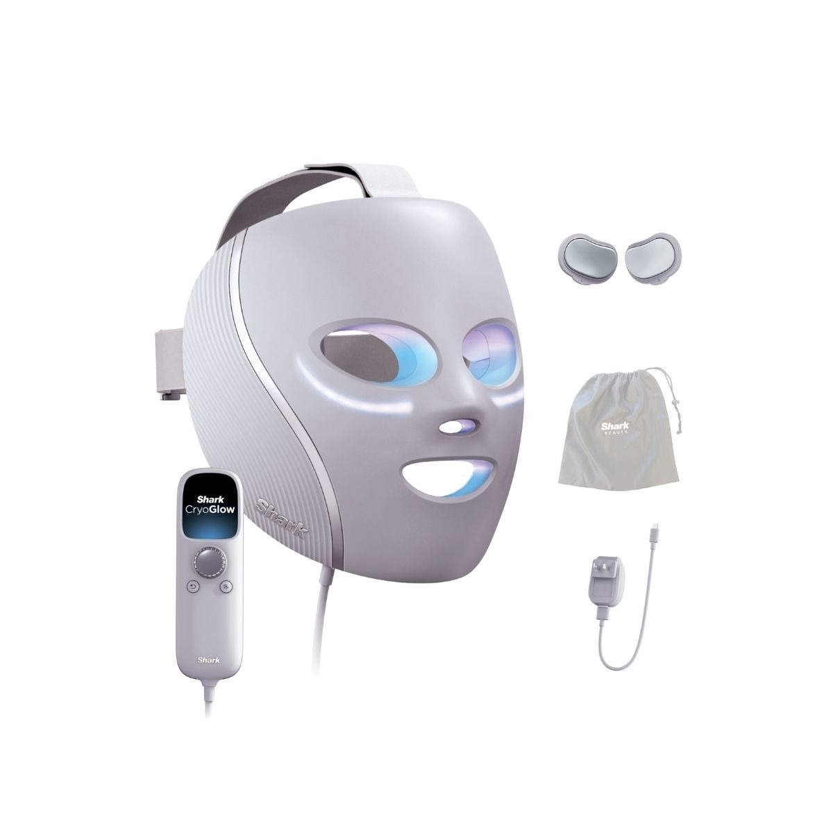 Shark CryoGlow iQLED Face Mask & Under Eye Cooling, Lilac Chill